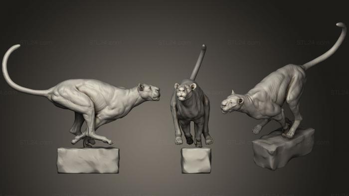Статуэтки животных (Большая Кошка 02, STKJ_0747) 3D модель для ЧПУ станка